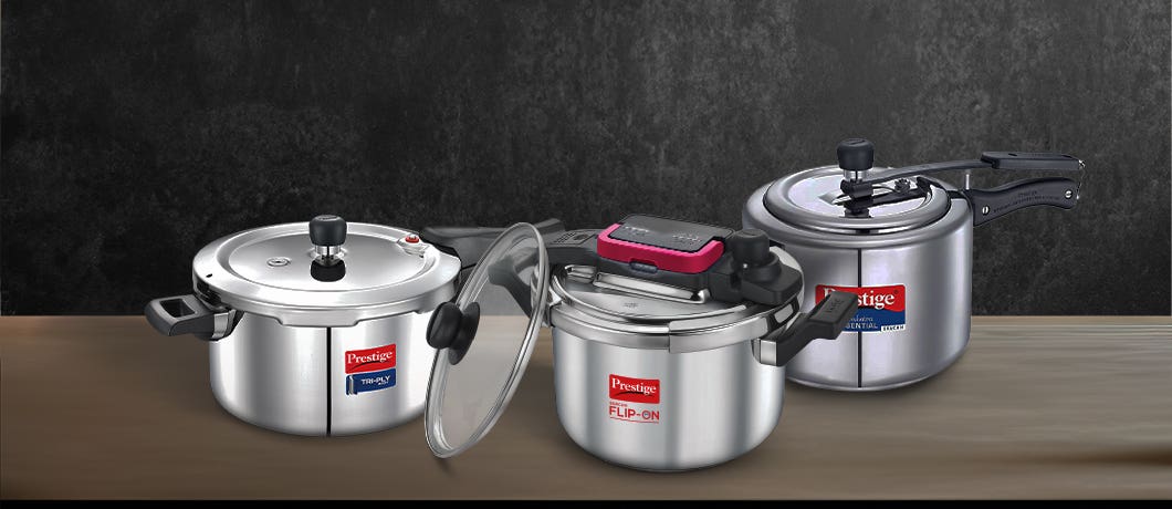 3 Pressure Cookers in Different Sizes and Features