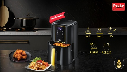 Prestige Air Fryer: 8 Preset Options with 80% Less Oil
